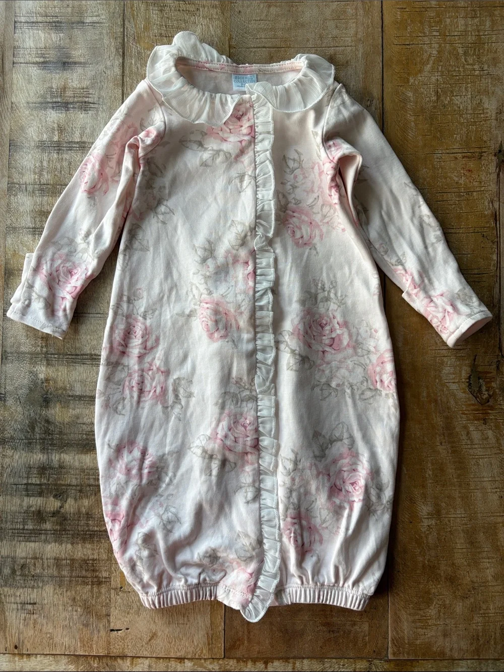 NWOT Edgehill Collection Girls Pink Floral Gown 0-6m